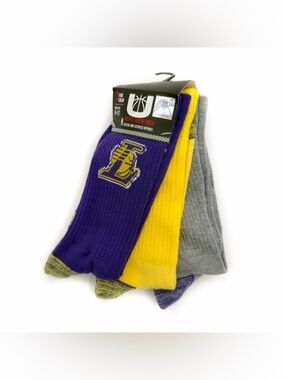 Los Angeles Lakers NBA Crew Socks Mens Basketball Fan Gear Gift